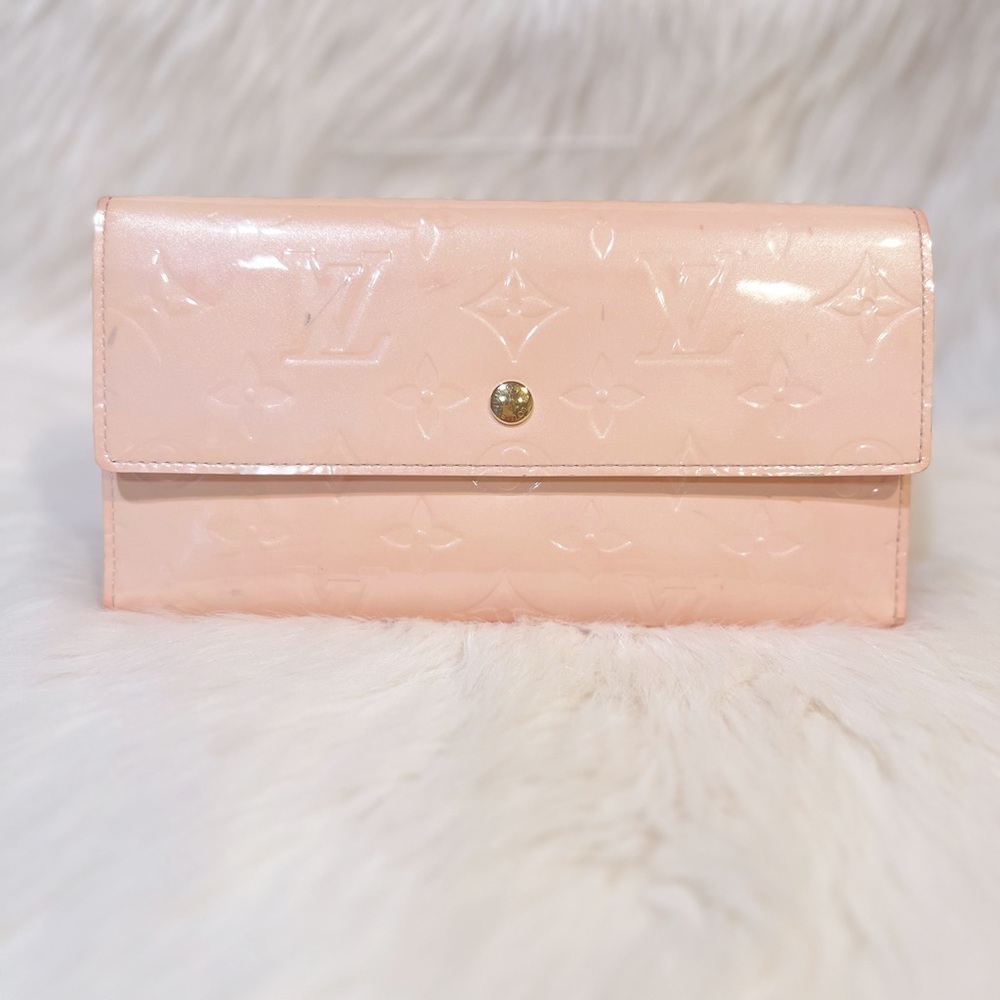 LOUIS VUITTON Rose Florentine Vernis Porte Trésor International Card Wallet COA - Picture 3 of 12